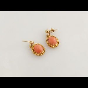 12kt Gold Angel Skin Coral Earrings